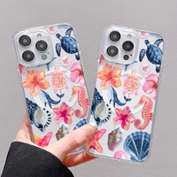 Nouvelle Coque de Téléphone Mobile Style Océan pour iPhone 16 Plus 15 17 Pro Max 14 13, Coque Arrière Magnétique Sans Fil