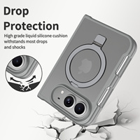 Étui de protection antichoc de luxe givré magnétique avec support, coque rigide fine et protection de la charnière anti-rayures pour iPhone Duo