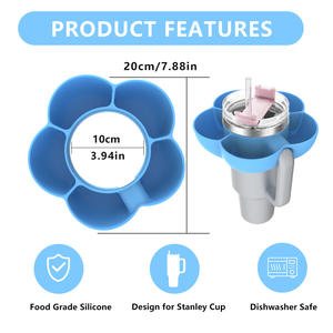 New Arrival 5 Grids Reusable Food Grade <b>Silicone</b> Snack <b>Bowl</b> for Stanley Cup - Product Image 6