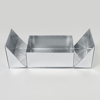 Boîte cadeau rigide pliable en or et argent sur mesure, emballage plat, double porte, fermeture magnétique
