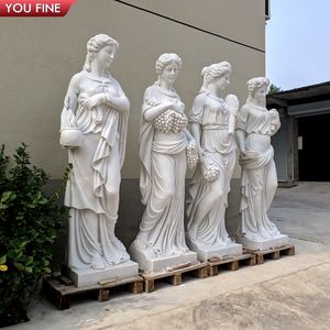 Decoración de jardín de tamaño real, estatuas de mármol de 4 estaciones a la venta - Product Image 6