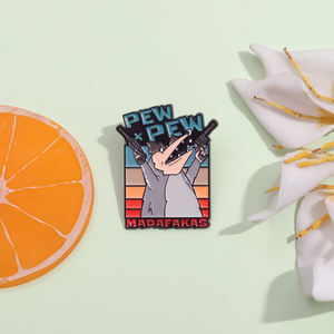 Pew Pew Madafakas เข็มกลัดโลหะติดปกเสื้อรูปการ์ตูนเครื่องประดับกระเป๋าเป้สะพายหลังขายส่ง - Product Image 2