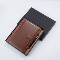 Ensemble de cadeau de cahier d'affaires de taille A5, ensemble de cadeau exécutif de cahier en cuir PU quotidien personnalisé avec logo, ensemble de boîte-cadeau de stylo et de cahier
