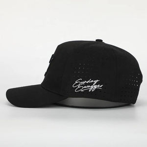Chapeau noir de haute qualité avec broderie personnalisée Casquette de baseball en polyester pour hommes et femmes - Product Image 3