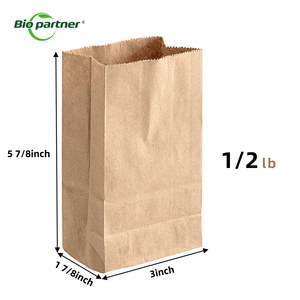 Nhà máy tùy chỉnh 100% tái chế Túi giấy nâu thực phẩm lớp Kraft SOS túi đóng gói có thể tái chế đưa ra Bánh Mì Bánh Sandwich túi giấy - Product Image 6