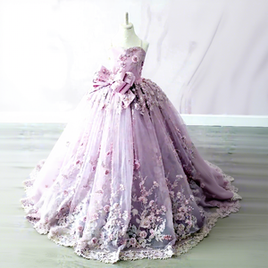 Vestido <span class=keywords><strong>de</strong></span> gala con cuentas <span class=keywords><strong>de</strong></span> lavanda para niñas, <span class=keywords><strong>vestidos</strong></span> <span class=keywords><strong>de</strong></span> desfile con tirantes finos, vestido <span class=keywords><strong>de</strong></span> princesa para niña <span class=keywords><strong>de</strong></span> las flores, vestido <span class=keywords><strong>de</strong></span> primera comunión personalizado - Product Image 2