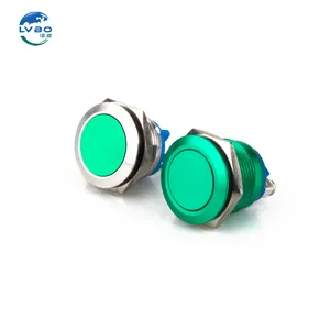 LVBO aspetto squisito ossidazione in alluminio anello luminoso a cupola verde indicatore luminoso a LED in metallo