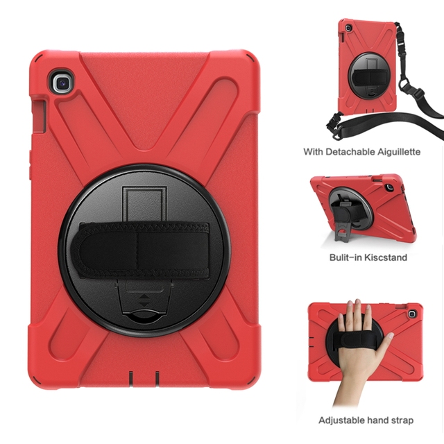 Heavy Duty Shockproof Shoulder Belt & Hands Strap 360 Stand Kids Tablet Case for Samsung Galaxy Tab A7 10.4 S5E 10.5 S6 S7 Lite