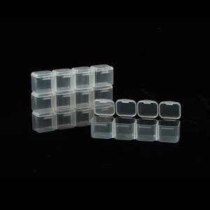 Transparent Plastic Storage Box 4 Compartment With Lid Jewelry Organizer Desktop Nail Art Ring Holder Small Size - Product Image 2