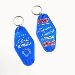 <b>Personalized</b> Plastic Blank ABS Hotel <b>Keychain</b> Promotional Key Tags Retro Motel Hotel <b>Keychain</b> Blank - Product Image 5