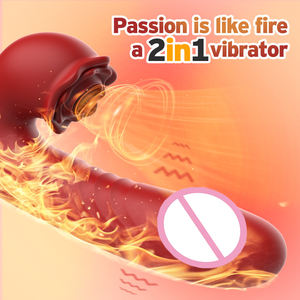 Venta al por mayor 2 en 1 Rosa flor consolador vibrador Anal vibrador clítoris succionador vibrador adultos juguetes sexuales para mujeres pareja masturbador - Product Image 3