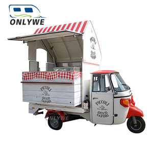 ONLYWE Stand de <span class=keywords><strong>concession</strong></span> mobile Tuk Tuk Food Truck Ice Cream Van Ice Cream Piaggio Ape Wine Cabinet Truck - Product Image 1