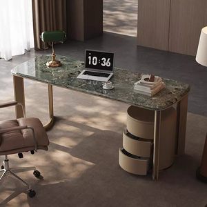 Escritorio Ejecutivo de Mármol Italiano de Lujo Ligero <span class=keywords><strong>2026</strong></span>, Mesa de Oficina de Diseño con Superficie de Piedra Premium para Villa, Mansión o Espacio de Trabajo de CEO - Product Image 1