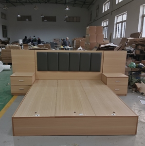 Mdf mfc कारखाने आधुनिक कमरे लकड़ी होटल कमरे के फर्नीचर बेडरूम होटल बिस्तर - Product Image 2