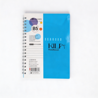 Carnet à spirale double B5 avec couverture PP, 80 feuilles lignées, page avant pour les données personnelles, dos en carton blanc, cadeau pour l'école ou le bureau