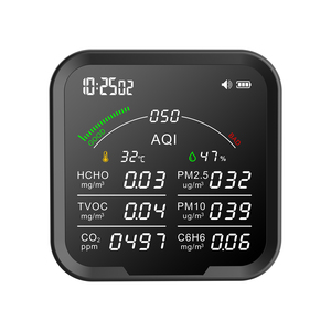 Máy Dò Chất Lượng Không Khí Trong Nhà Cảm Biến Khí <span class=keywords><strong>CO2</strong></span> Theo Dõi Độ Ẩm Nhiệt Độ Theo Thời Gian Thực - Product Image 1