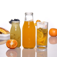 Botol kaca susu kosong transparan, 200ml 250ml 500ml 1 Liter