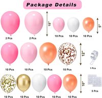 Kit de guirlande de ballons roses 124 pièces, ballons en latex métalliques rose, blanc et or avec confettis, arche pour décorations de fête prénatale pour filles