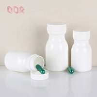 Bouteille de lait HDPE à long cou 50ml 60ml blanc opaque mat 31mm rond avec bouchon résistant aux enfants pour le stockage des médicaments