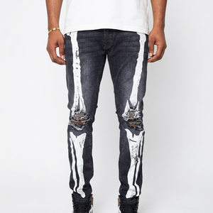 Street-Fashion Men Jeans de alta calidad Light-Blue White-Men Jeans Pantalones Elegantes-Trendy Fashion Jeans Pantalones para exteriores - Product Image 1