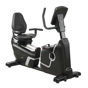 商业健身水平磁控训练健身器材有氧运动旋转卧式自行车