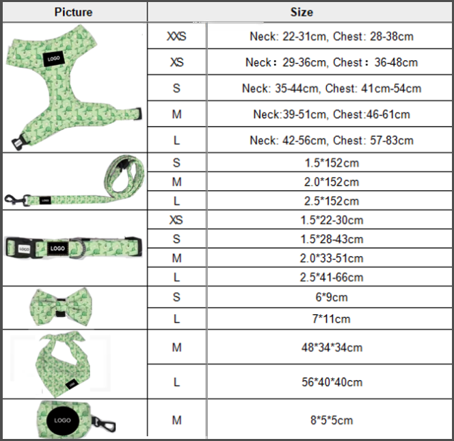 Nylon Pet Harness Leash Collar Set Six Piece Exquisite Sets With Chest Strap Bow Square Scarf Suits