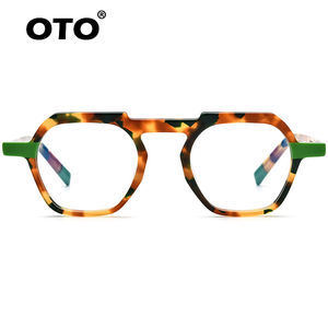 OTO 2022 패션 남여 광장 광학 프레임 펑키 컬러 고품질 아세테이트 안경 도매 안경 프레임 - Product Image 3
