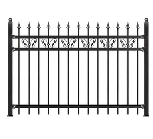 Clôture de jardin en métal en gros, balustrade extérieure résistante aux intempéries, panneaux en acier galvanisé et clôture en <span class=keywords><strong>fer</strong></span> <span class=keywords><strong>forgé</strong></span> de 80 <span class=keywords><strong>cm</strong></span> de haut - Product Image 1