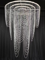 Décoration de scène de mariage KH : Rideaux de plafond en perles acryliques et cristaux pour événements, design cercle