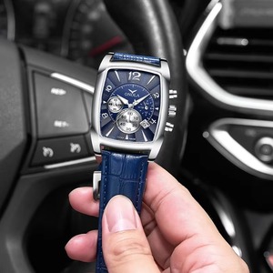 Montre pour homme de qualité supérieure, design carré, marque ONOLA, multifonctionnelle, quartz, cuir, étanche, ON6818 - Product Image 5