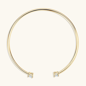 Brazalete Abierto Clásico y Sencillo de Moissanita de 0.50ct y 5mm en Talla Redonda de Plata Esterlina 925 para Mujer con Certificado - Product Image 3