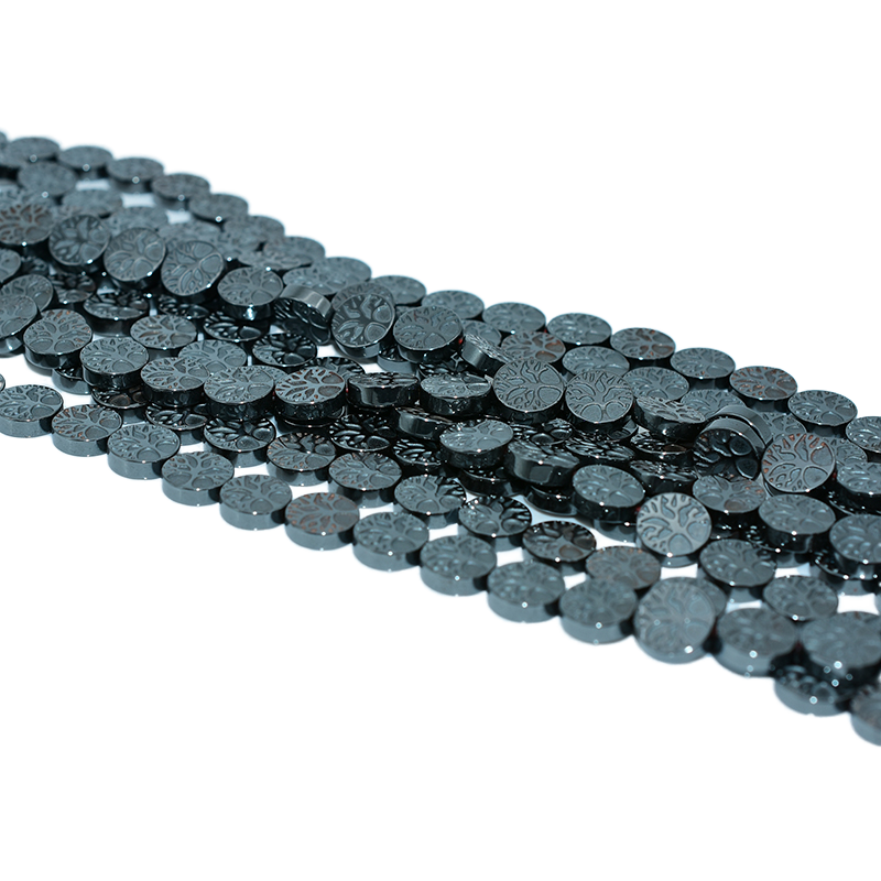 Wholesale DIY Jewelry Making Beads-Natural Hematite Tree of Life Charm Gemstones