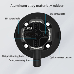 4.5 "hợp kim nhôm hút cup Máy ảnh núi arri phong cách 1/4" 3/8 "chủ đề phát hành nhanh chóng xe núi cho insta360 2kg Max - Product Image 6