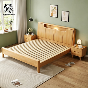 Cama de almacenamiento de madera de tamaño completo, nueva moda, muebles de dormitorio, con logotipo personalizado, precio más bajo, gran stock, envío inmediato, suministro de China - Product Image 2