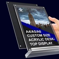 Support d'affichage de table en PS transparent personnalisé pour panneau d'affichage de bureau