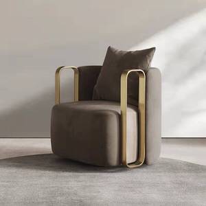 Modern Stainless Steel Base Velvet Swivel <b>Barrel</b> <b>Chair</b> Upholstery Accent Leisure <b>Chair</b> for Living Room Furniture - Product Image 6
