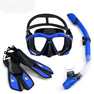 Maschere subacquee antiappannamento Anti-perdita attrezzatura subacquea in Silicone morbido nuoto Snorkeling Scuba Diving Masks pinne Snorkel Set