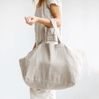 Sac pour bébé en lin 100% français sac à provisions en toile réutilisable écologique avec style de dame pour la plage sac de maman à la mode