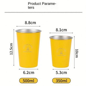 Tasse à café et à bière en acier inoxydable 304, simple paroi, logo imprimé, empilable, design moderne et épuré, pour usage extérieur et en voyage - Product Image 2