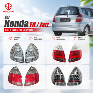 Suministro OEM: Luces traseras LED y halógenas mejoradas para Honda Fit Jazz GD1 GD3 2003-2008, compatibles con la parte trasera izquierda y derecha, tintadas ahumadas, transparentes y rojas. - Product Image 1
