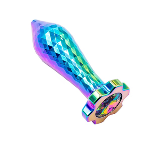 Wholesale plum blossom diamond-shaped metal anal plug anal expander for men and women out <b>masturbation</b> backyard massage adult - Product Image 4