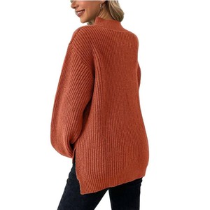 เสื้อสเวตเตอร์คลุมท้องแบบซิป <span class=keywords><strong>1</strong></span>/4 แขนยาว เหมาะสำหรับให้นมบุตร ผ้าถักนิตติ้<span class=keywords><strong>ง</strong></span> 100% คอตตอน สำหรับฤดูร้อน - Product Image 5