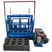 Machine portable compacte manuelle à moteur diesel pour la fabrication de briques en béton avec roulement, production de blocs multifonctionnelle