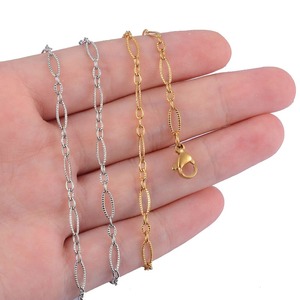 Collier chaîne Figaro en acier inoxydable fait main, doré, haute qualité, bijoux pour hommes et femmes - Product Image 4
