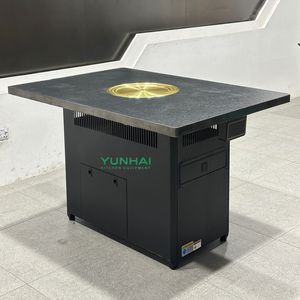 <span class=keywords><strong>Table</strong></span> ronde de restauration commerciale <span class=keywords><strong>avec</strong></span> plaque de roche intégrée, marbre, cuisinière à gaz et cuisinière à induction - Product Image 6