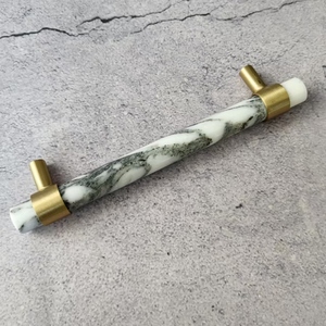 Custom Various Size Original Natural White <strong>Black</strong> Green Cabinet Brass Marble Handles and <strong>Knobs</strong> - Product Image 2