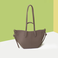 Tas Tote Kulit PU Fashion Wanita, Tas Selempang Geometris, Tas Bahu Anti Air dengan Bukaan Terbuka, Grosir