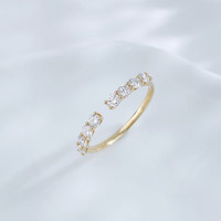 Anelli di fidanzamento Halo Bypass Starlight con gambo dritto in oro giallo 18 carati e diamanti HPHT coltivati in laboratorio per donna, anello con diamante coltivato in laboratorio