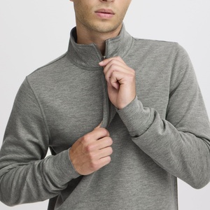 Sudadera Polo de Manga Larga con Cierre de Cremallera para Hombre, Corte Regular, 100% Algodón, Estampado Otoñal, Cuello Alto Simulado - Product Image 5