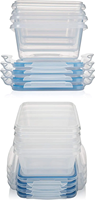 Ensemble de 16 pièces de récipients de rangement pour la cuisine Boîte à lunch en plastique avec couvercle Taille personnalisée acceptée